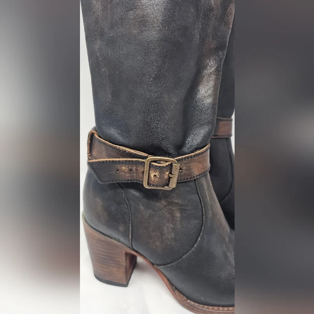 Freebird Women's Holland Distressed Brown Western Round Toe Tall Boots Size 8 - Picture 7 of 16